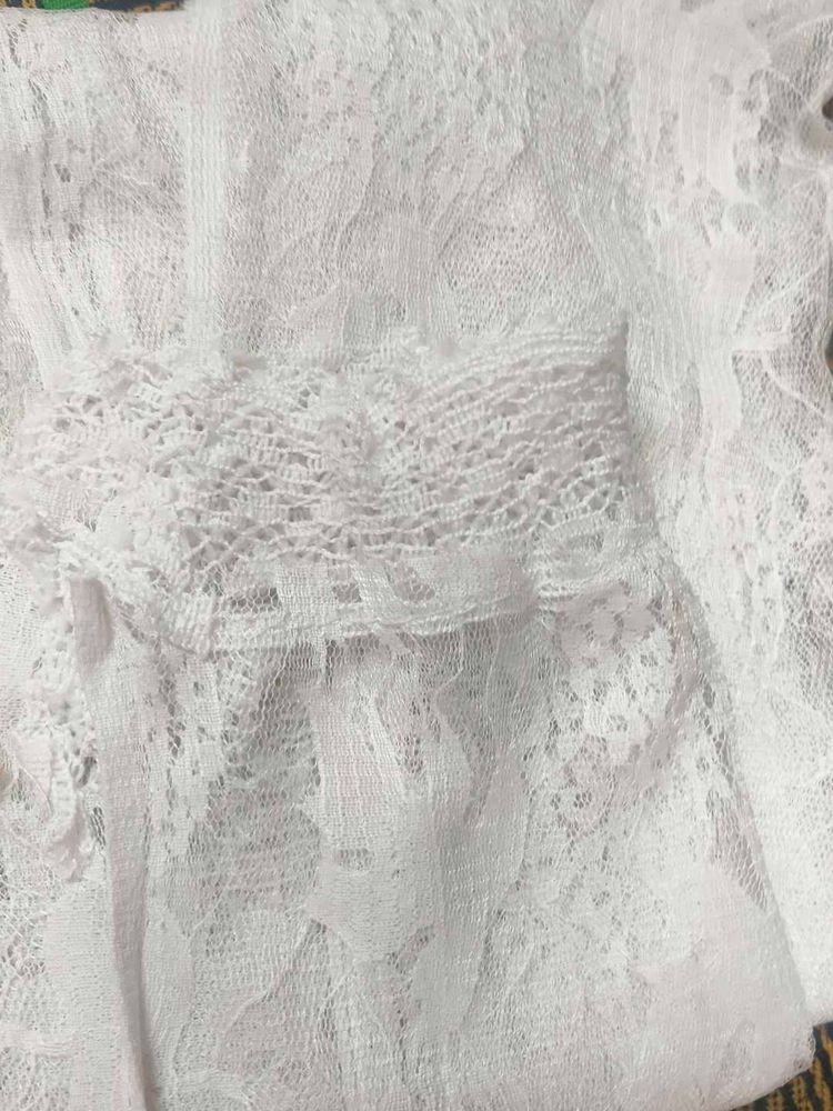 White Lace Fabric Piece