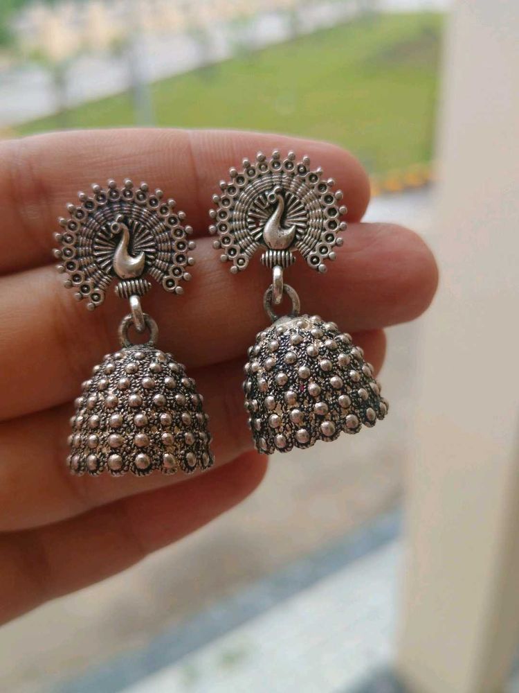 Peacock Jhumka Earrings