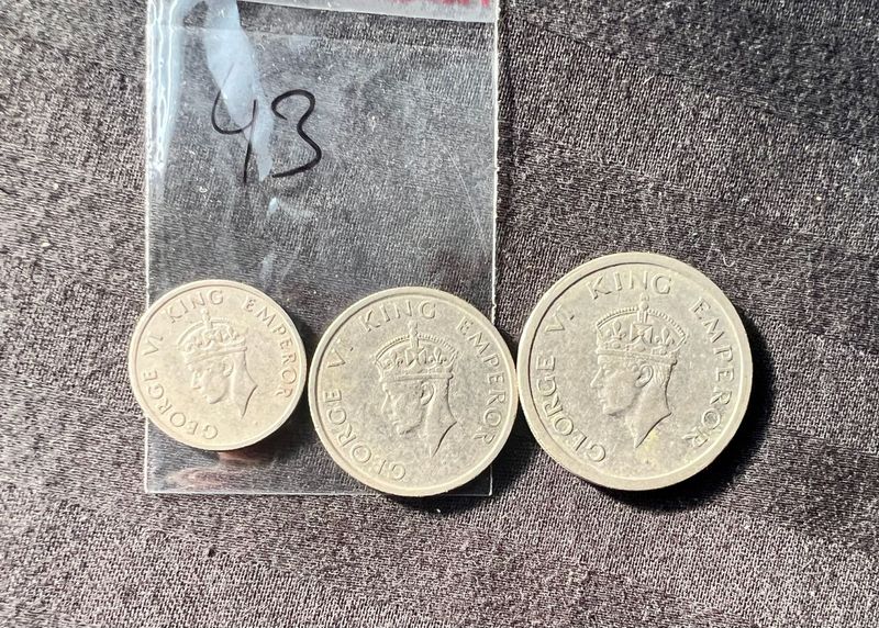 Set Of 3 Coins 1/4th 1/2th And 1 Rupee