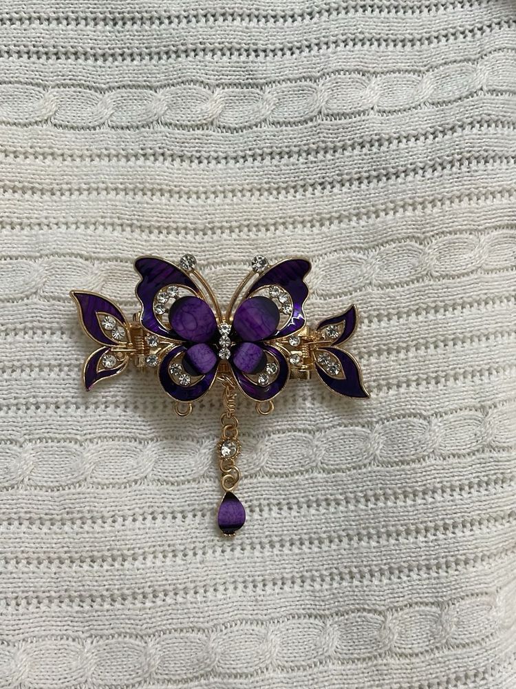 Purple Butterfly Hair Clip