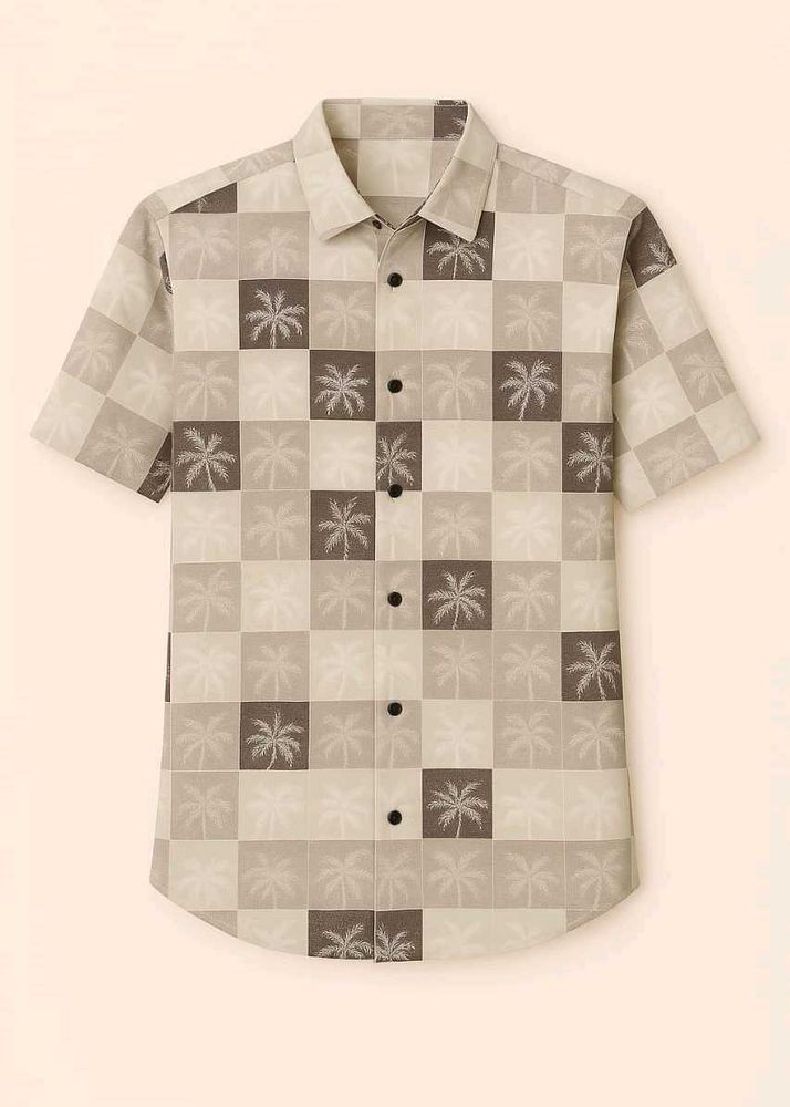 Palm Print Short Sleeve Shirt