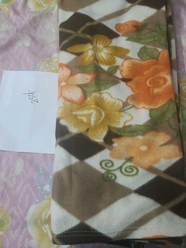 Vintage Floral &amp; Diamond Throw Blanket Single Bed