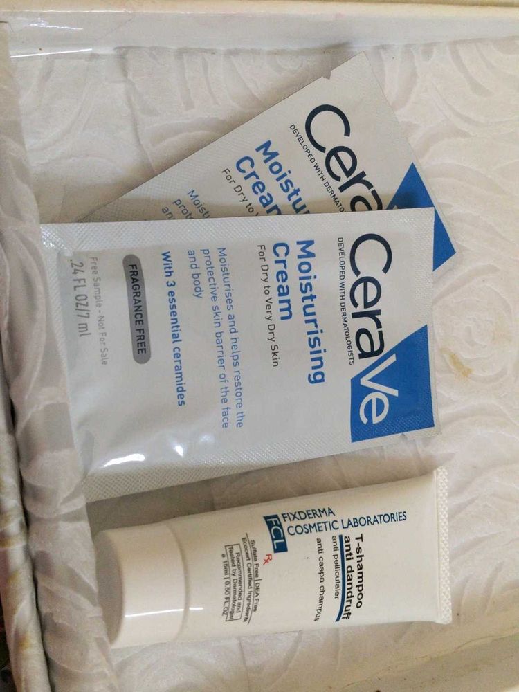Cerave &amp; Fixderma Samples shampoo and cream combo