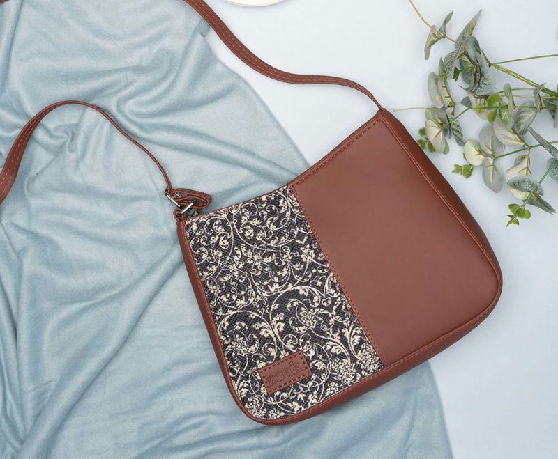 Floral &amp; Brown Shoulder Bag