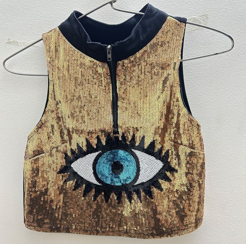 Sequin Eye Crop Top
