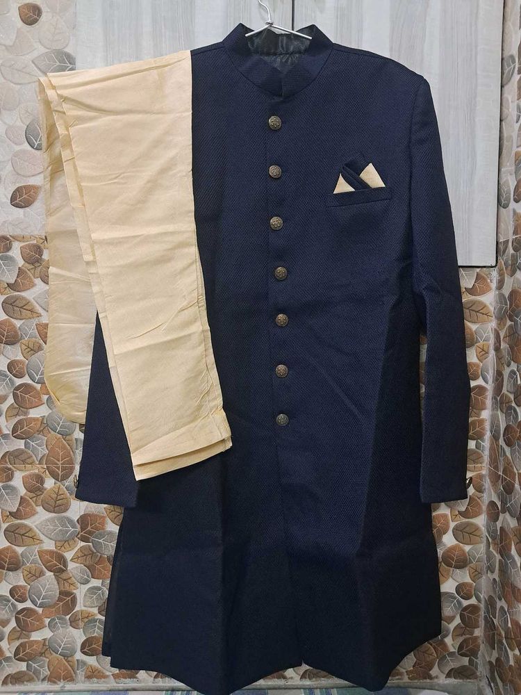 Men&#39;s Navy Blue sherwani set