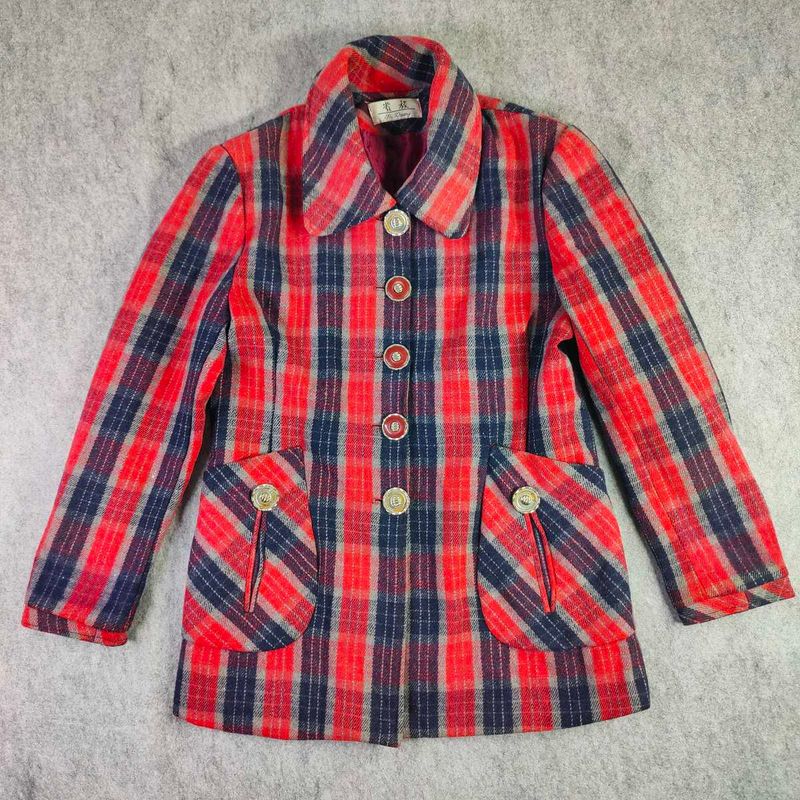 Korean Female Plaid Blazer - Bust 34