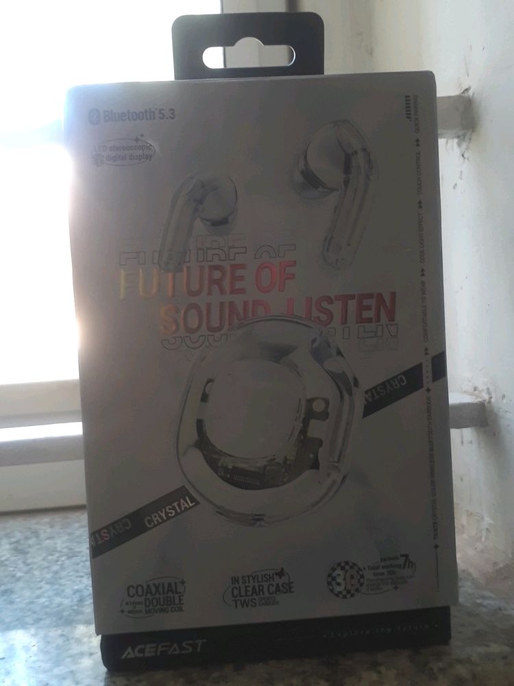 T8 Crystal, white moon earbuds