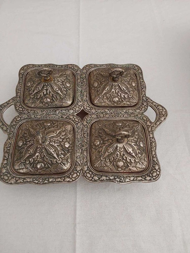 Antique Silver Plated Condiment Server