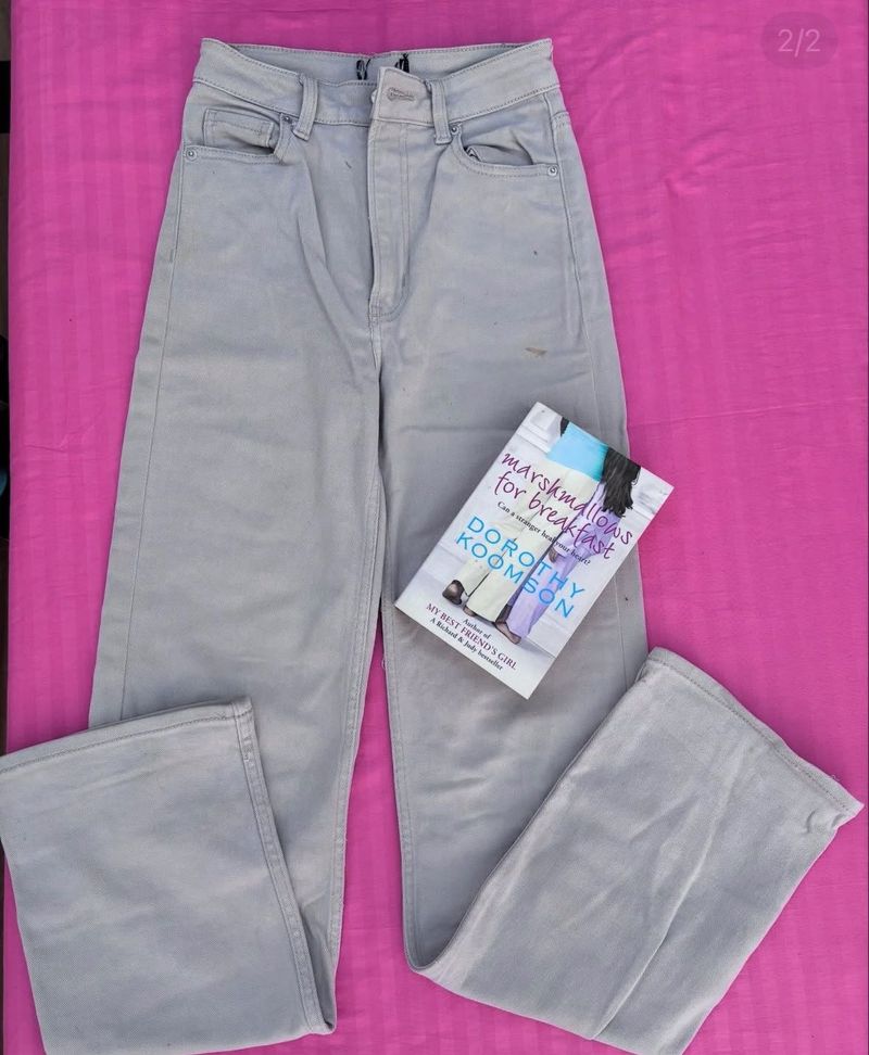 Gray Wide Leg Jeans