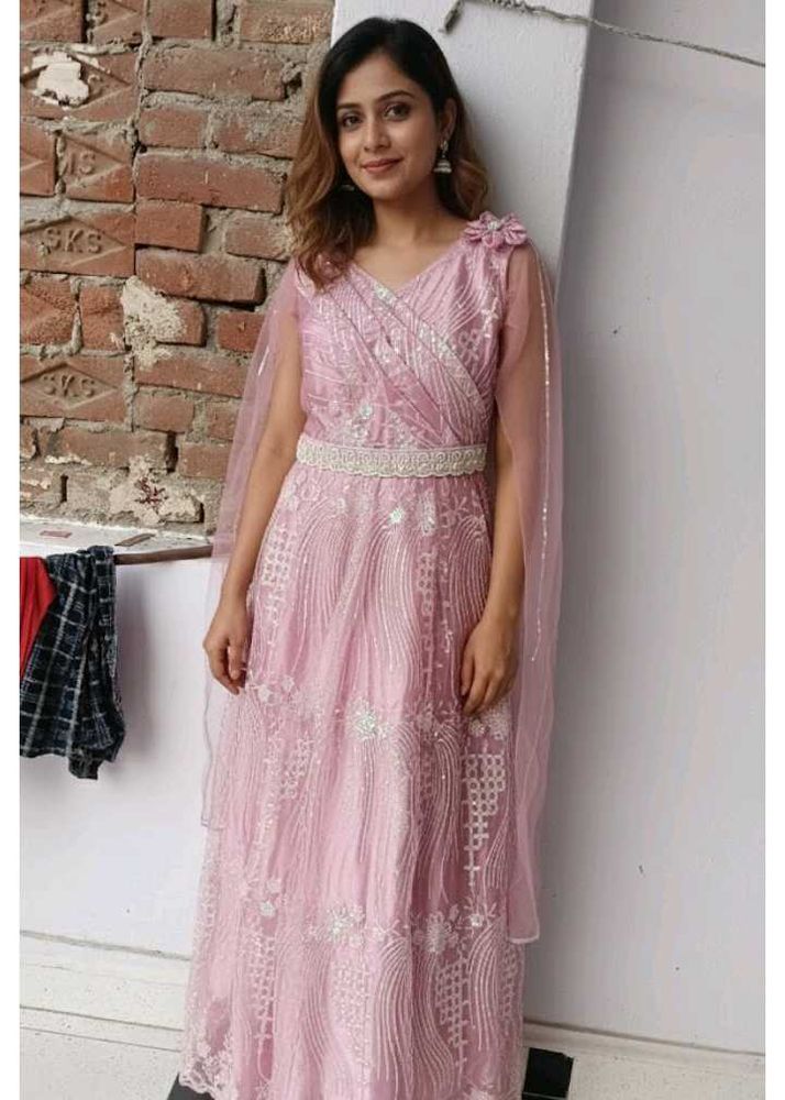 Elegant Pink Ethnic Gown