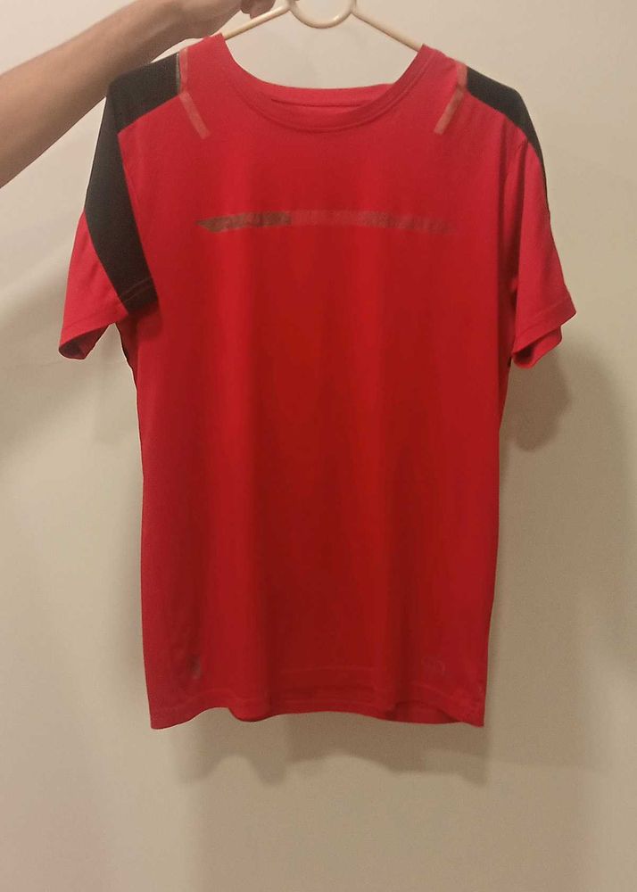 QJILE ACTIVE Red &amp; Black Athletic T-Shirt