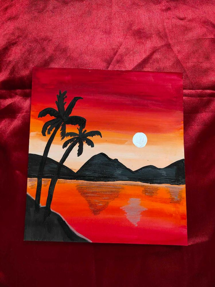 Handmade Sunset Seascape Artwork