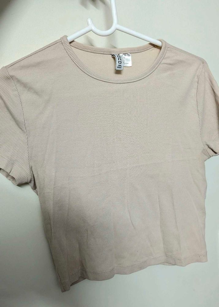 H&amp;M Light Pink Ribbed Top