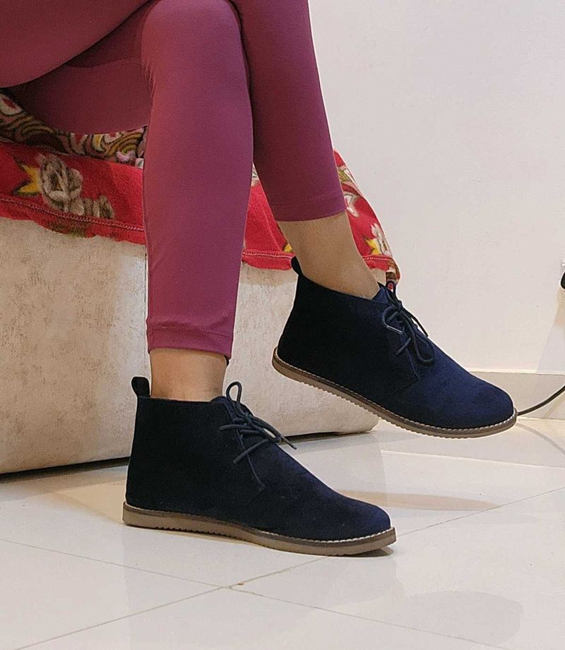 Stylish Blue Ankle Boots