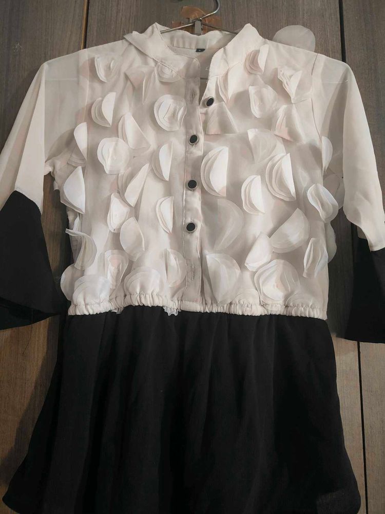 Girls Black &amp; White Party Dress