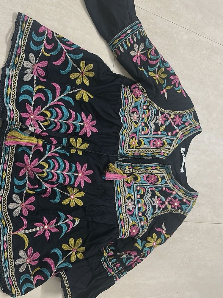 Embroidered Boho Top