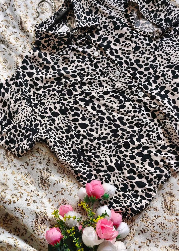 Animal Print Button-Down