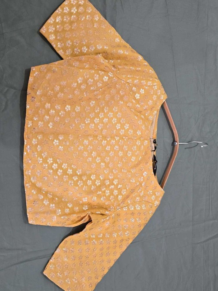 Chanderi Musturd Crop Top