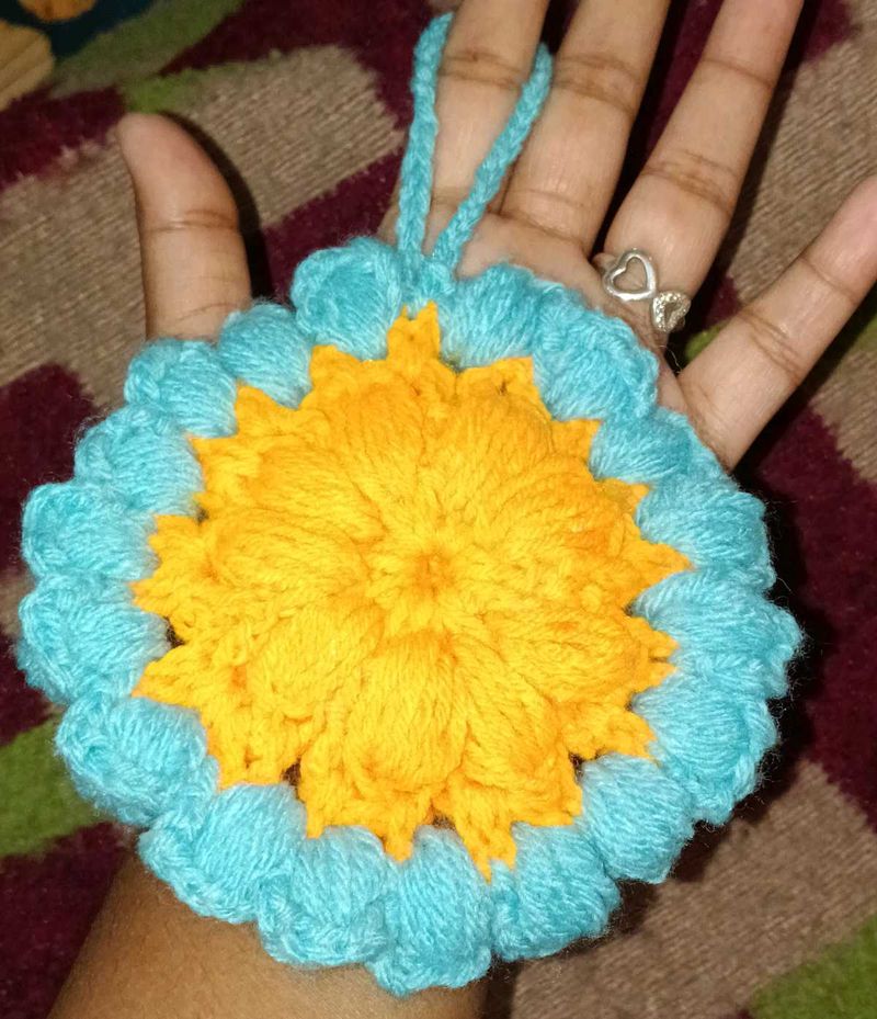 Handmade Crochet Flower Coaster
