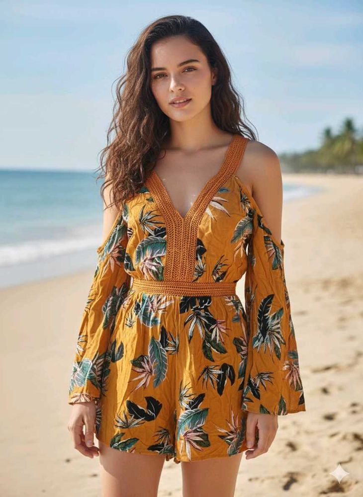 Floral Print Beach Romper