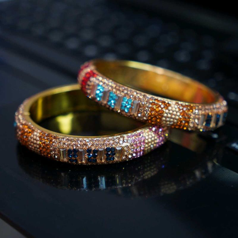 Colorful Crystal Bangle Bracelets