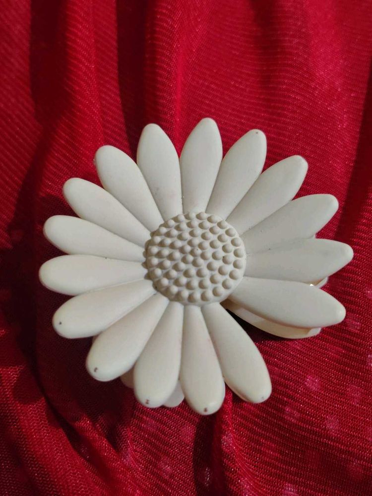 Daisy Hair Clip Along With Wooden Haircomb