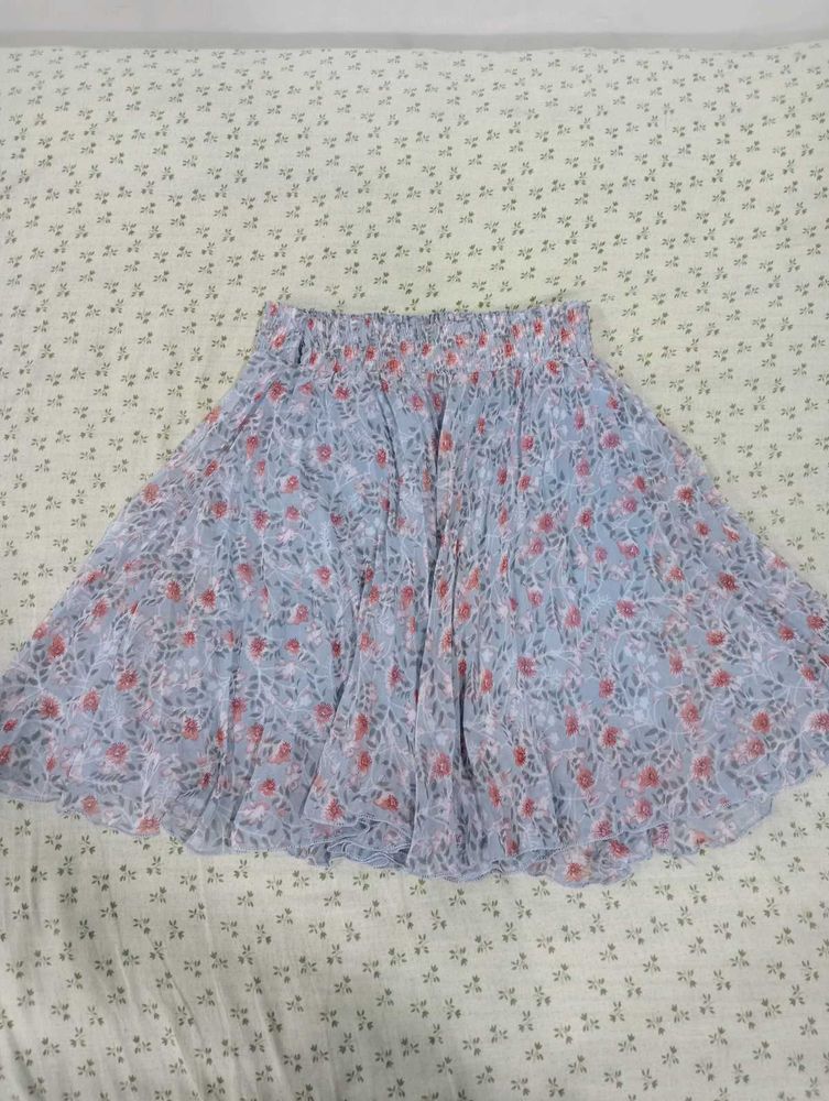 Floral Print Mini Skirt