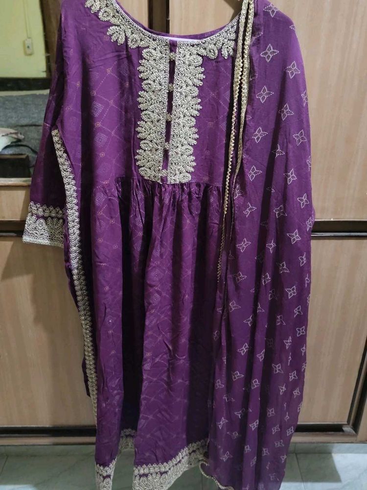 Elegant Purple Kurta with duppata