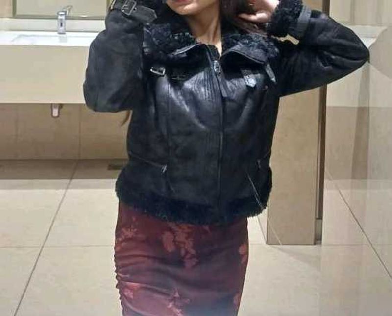 Black Faux Fur Collar Jacket