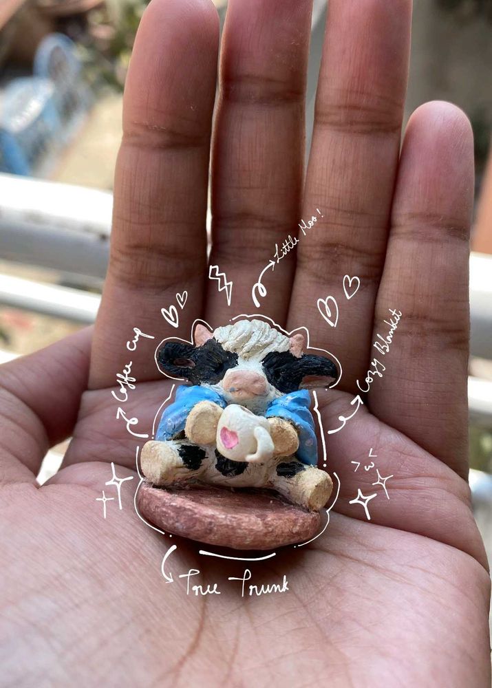 Handmade Clay Moo Work Buddy