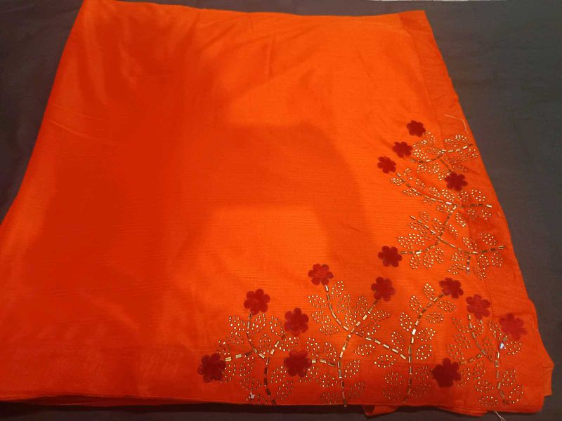 Elegant Orange party wear Saree