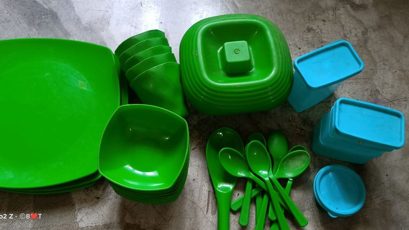 Green Colour Dinner Set