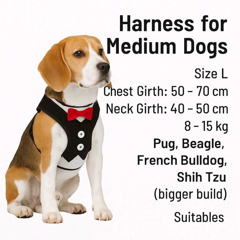 Dog Tuxedo Harness - Size L