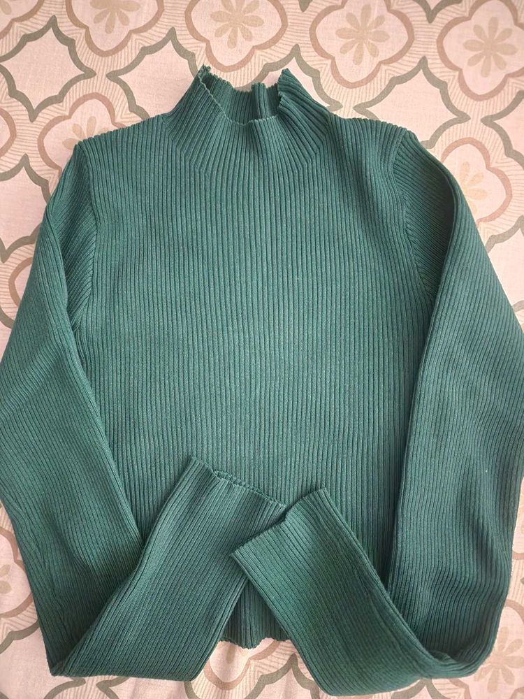 Green Turtleneck Sweater