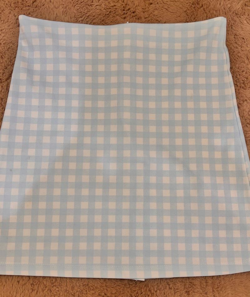 Blue Gingham Mini Skirt