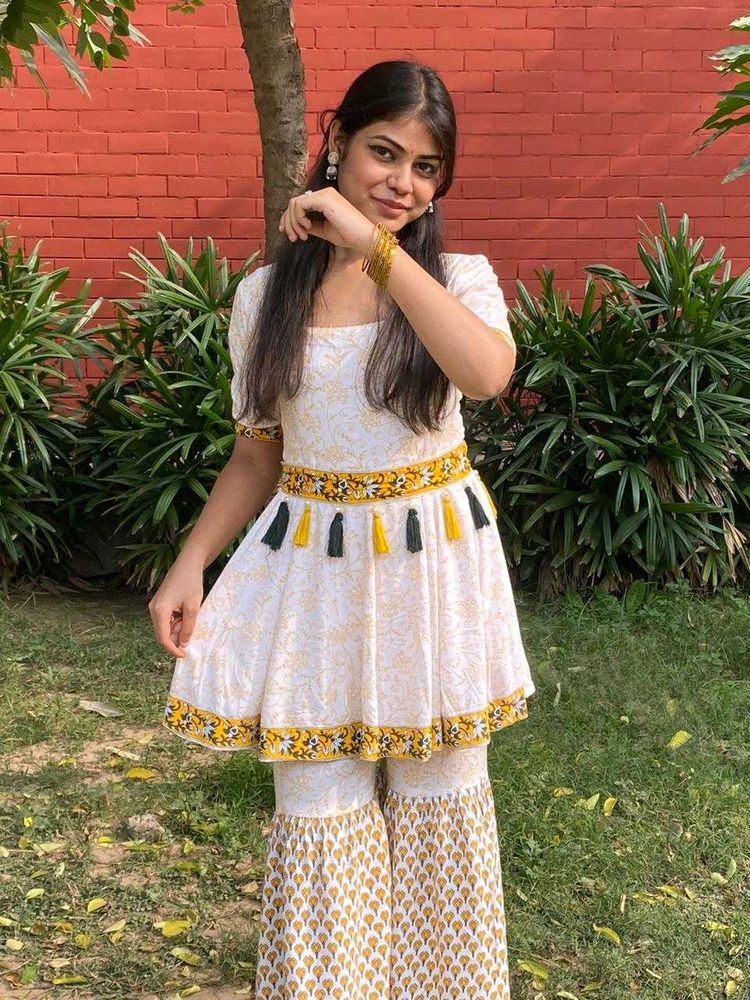 Block Printed sharara Kurta Set