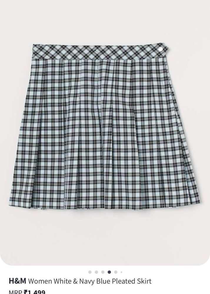H&amp;M Plaid Pleated Mini Skirt