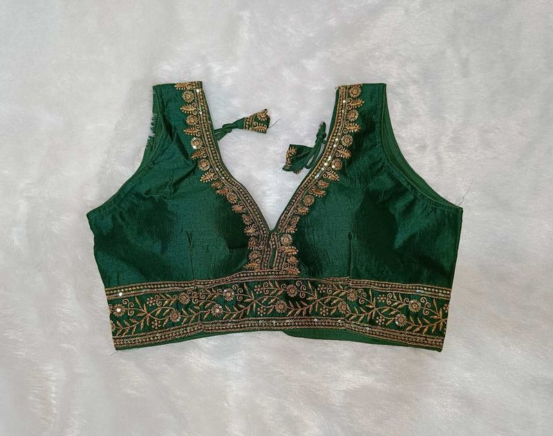 Green South Silk Blouse
