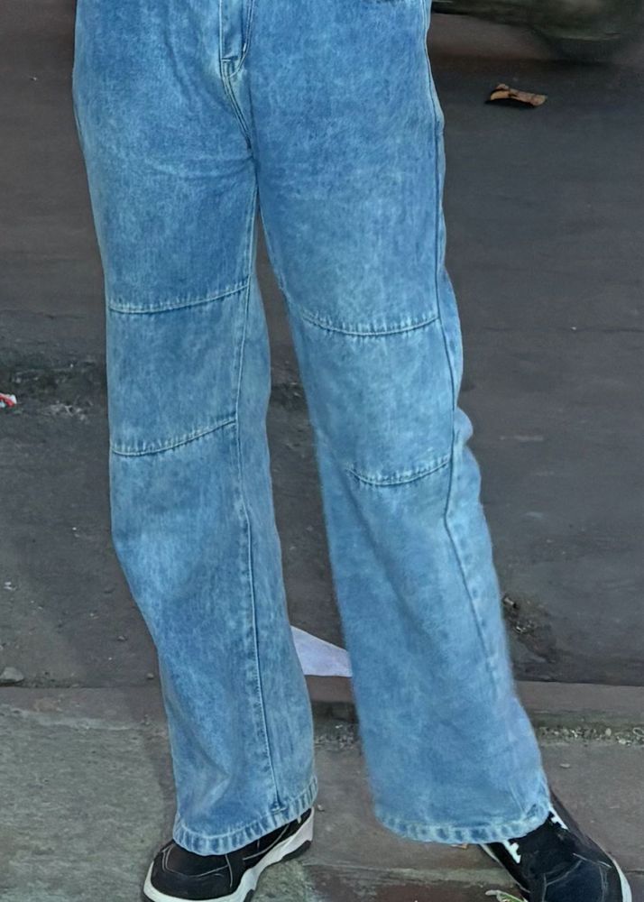 Acid Wash Wide Leg Jeans
