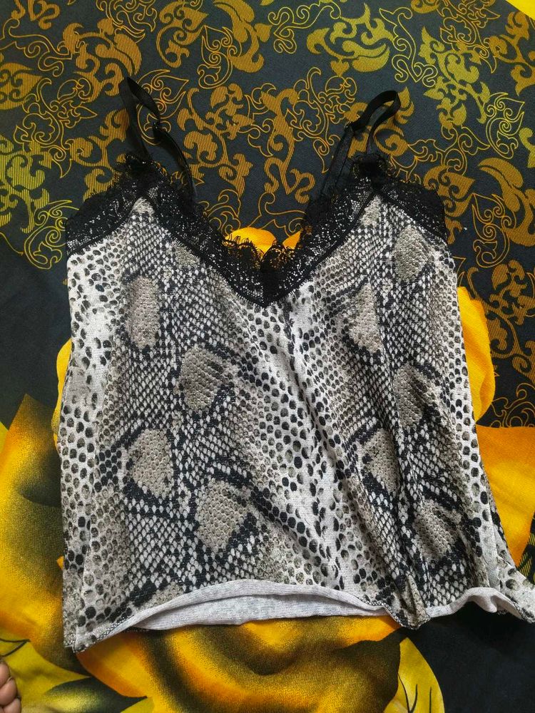Y2K Snake Print Top