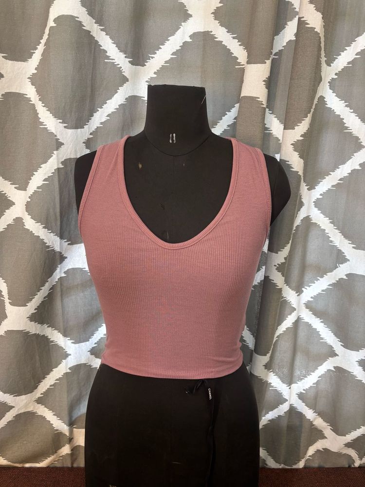Mauve Ribbed Tank Top