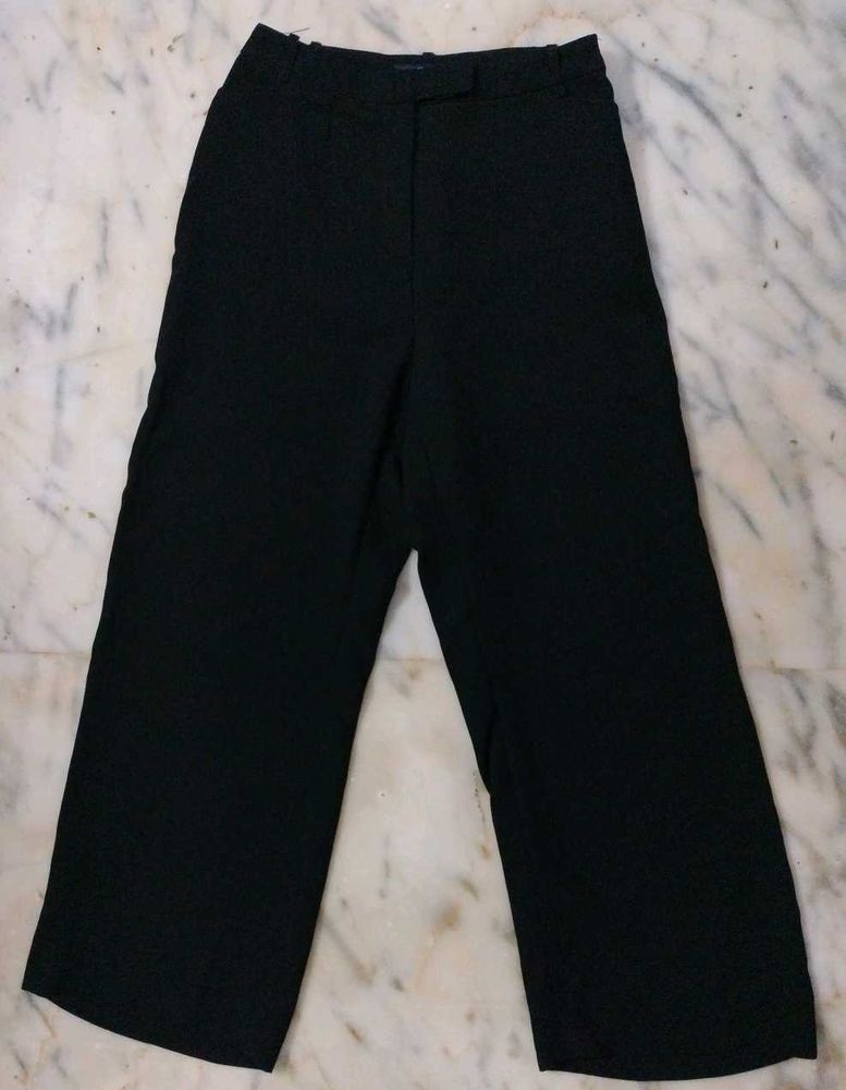 Black Wide Leg Cropped Pants