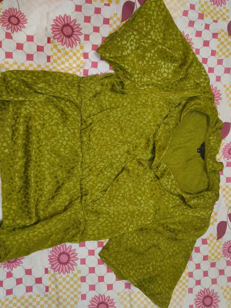 Green Patterned Top