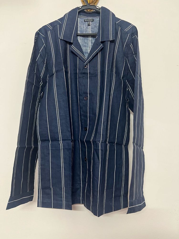 Cotton Striped Night Suit For Men