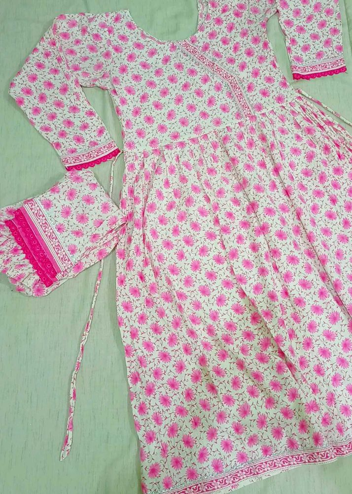 Floral Print Frock Pant Set