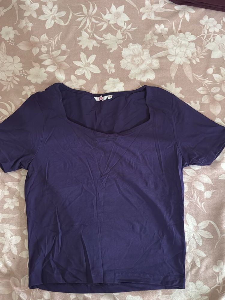 Diamond Neckline Crop Top