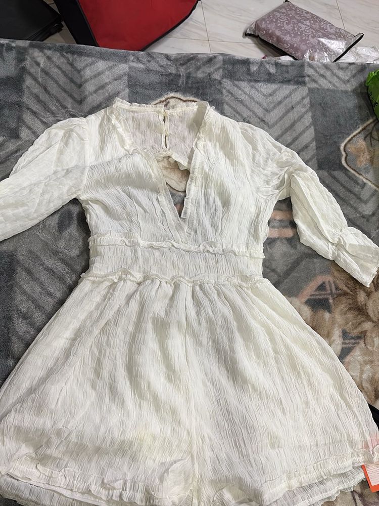 White Dress with Long Sleeves