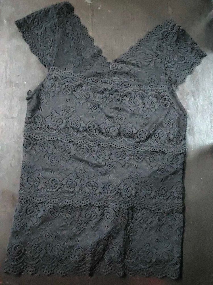 Elegant Black Lace Top