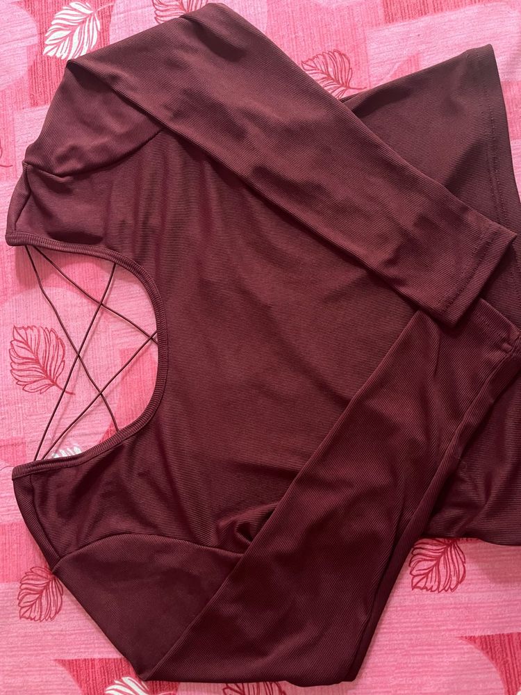 Burgundy Long Sleeve Top